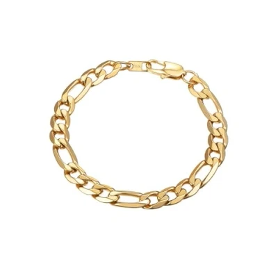 Afbeelding van PROSTEEL Gourmette Homme Plaqué Or 19cm, Chaîne Bracelet à Maille Figaro 9mm, Accessoire du Poignet