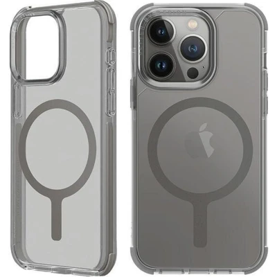 Afbeelding van UNIQ hoesje Combat iPhone 15 Pro 6.1 Magclick Charging grijs/vorstgrijs