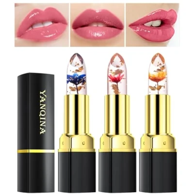 Afbeelding van Bekoeen Flower Jelly vochtinbrengende lippenstift, temperatuurveranderend, hydraterend en bedekt de lippen, 3 stuks