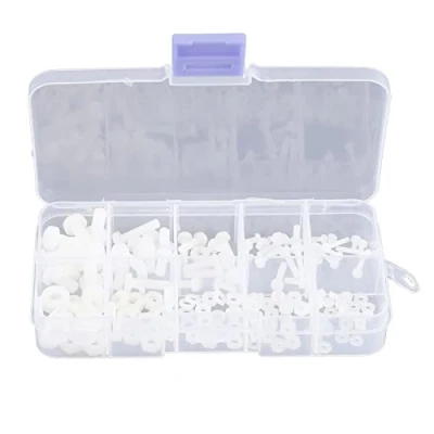Afbeelding van 150 stuks combinatie van moerschroeven nylon M2 M2,5 M3 M4 M5 schroeven bouten moeren sluitringen assortiment set