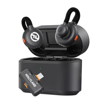 Afbeelding van Hollyland Lark M2S draadloze Lavalier microfoon met USB C aansluiting voor iPhone 15/16 en Android, titanium clip, plug and play, ruisonderdrukking, 300 m bereik, 27 uur batterijduur