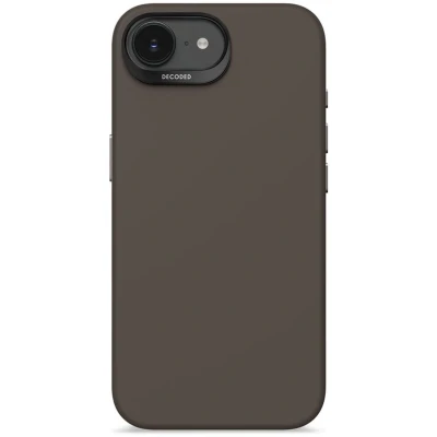 Afbeelding van DECODED Siliconen Hoesje voor iPhone 16e Premium Soft Touch Materiaal Antibacteriële Coating Geschikt MagSafe Grijs