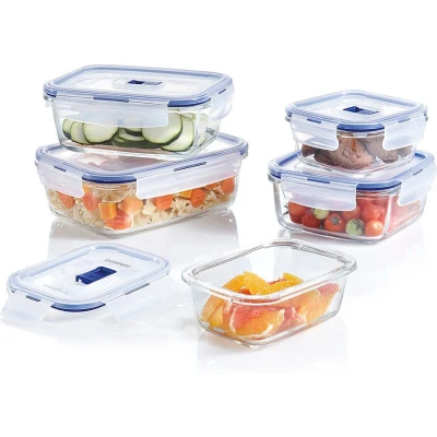 Afbeelding van Hermetische Lunchtrommel Luminarc Pure Box Active 380 ml 12 x 9 cm Tweekleurig Glas (6 Stuks)