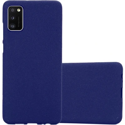 Afbeelding van Cadorabo Hoesje geschikt voor Samsung Galaxy A41 in FROST DONKER BLAUW Beschermhoes gemaakt van flexibel TPU silicone Case Cover
