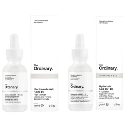 Image de The Ordinary Acide hyaluronique avec 2% + B5 (30 ml) et 10% de niacinamide zinc 1%