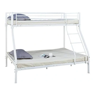 Afbeelding van Stapelbed van metaal &quot;Leo&quot; inclusief lattenbodem, 90/140 x 190 cm, wit