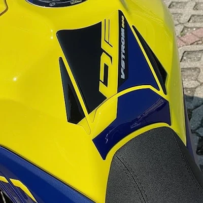 Afbeelding van Resin Bike Motorfietsstickers compatibel met Suzuki V Strom 800 DE 2023 2025. Tankbescherming tegen stoten en krassen. 3D sticker hars (geel)