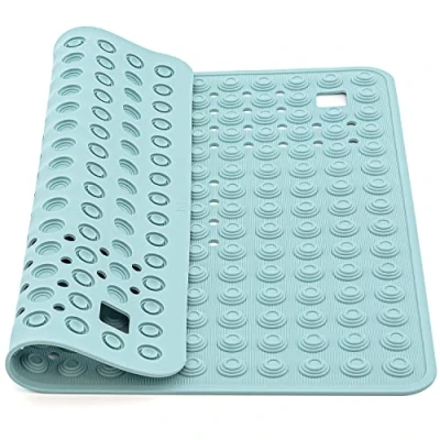 Afbeelding van Tatkraft DETAIL Blauw stevige douchemat, antislip, 60 x cm, extra grote antislipmat, douche met 134 sterke zuignappen voor senioren en baby &#039; s, badmat, Wasbaar in de machine