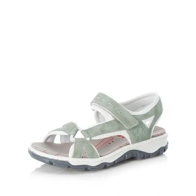 Afbeelding van Rieker 68879 52 open sleehaksandalen voor dames, Groen