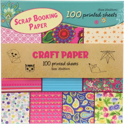 Afbeelding van Toi Toys Knutselpapierset 100 Bedrukte Vellen 20X20Cm