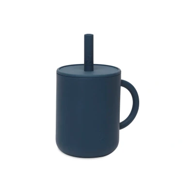 Afbeelding van Jollein siliconen drinkbeker jeans blue Ø 9 cm x 12 Servies &amp; Bestek