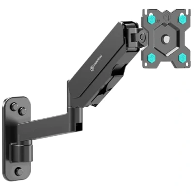 Afbeelding van ONKRON G150 tv muurbeugel arm voor of monitor PC LED OLED gebogen van 13 tot 32 inch, bevestiging met gasveer, zwart