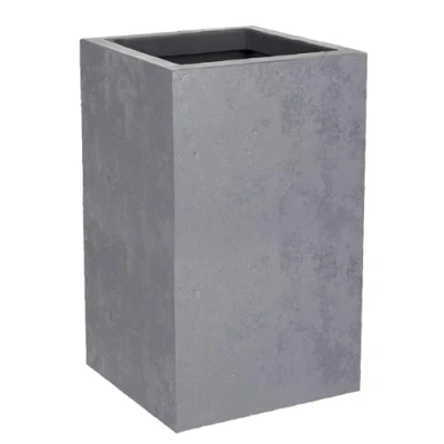 Afbeelding van EDA Vierkante pot Basalt&#039;Up 36 L Betonnen imitatie decor Enkelwandig Wateropslagzone 29,5 x H 49,5 cm Betongrijs