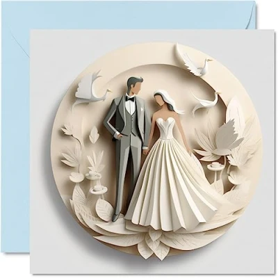 Afbeelding van Bruiloftskaarten voor koppels Het gelukkige paar Gefeliciteerd, verloving, felicitatie en felicitaties, 145 mm x mm, huwelijkswenskaarten koppels, verloofden,