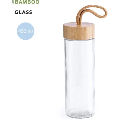 Afbeelding van Glazen drinkfles Waterfles Drinkflessen Waterflessen volwassenen Met beschermhoes 500 ml PP Zwart