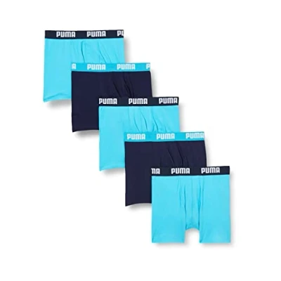 Image de PUMA Boxer Sous vêtements (pack de 5) Unisexe Enfants et Garçons, Bleu clair, 134 140