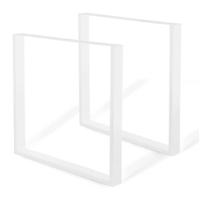 Afbeelding van Lot de 2 pieds table carrés métal blanc 78x71 cm design industriel