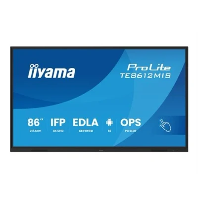 Image de iiyama ProLite TE8612MIS B4AG Classe de diagonale 86&quot; (85.6&quot; visualisable) écran LCD rétro éclairé par LED signalétique numérique interactive avec tactile (multi touch) / capacité PC en option (slot in) 4K UHD (2160p) 3840 x 2160 D