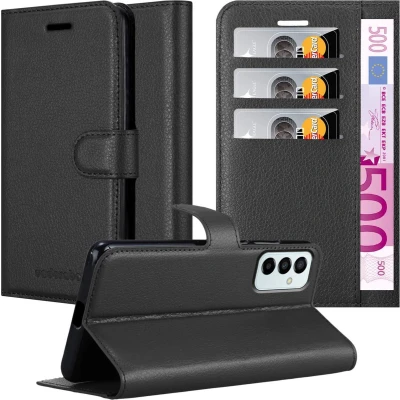 Afbeelding van Cadorabo Hoesje geschikt voor Samsung Galaxy M23 5G in PHANTOM ZWART Beschermhoes met magnetische sluiting, standfunctie en kaartvakje Book Case Cover Etui