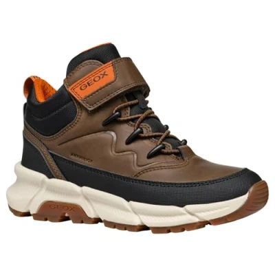 Afbeelding van Geox Flexyper PLUS BOY Veterboots voor kinderen, Maat: 31, Brown/black Imitatieleer/ textiel
