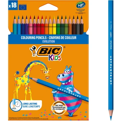 Afbeelding van Kleurpotloden BicKids Evolution ECOlutions ass blister à 18st
