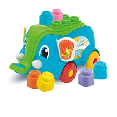 Afbeelding van Clementoni 17162 Soft Clemmy Olifantenwagen zachte, wasbare bakstenen, kinderconstructies
