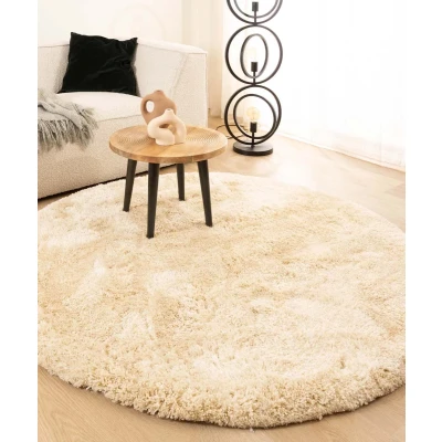 Afbeelding van Rond Shaggy Vloerkleed Meadow Ivoor 150 Cm