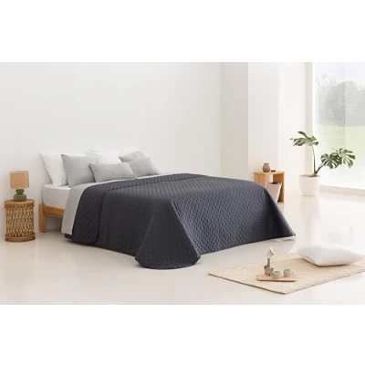 Afbeelding van Todocama Etoile Dunne sprei met sterrenmotief voor lente, zomer, herfst en winter. 100% extra zachte microvezel, multifunctionele bedsprei bedden van 80/90 180 x 260 cm, grijs