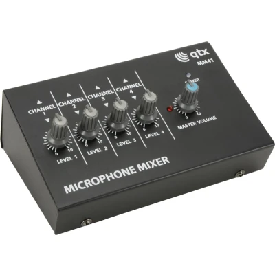 Afbeelding van Qtx MM41 4 kanaals mini microfoon mixer