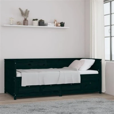 Afbeelding van Slaapbank 90x200 cm massief grenenhout zwart