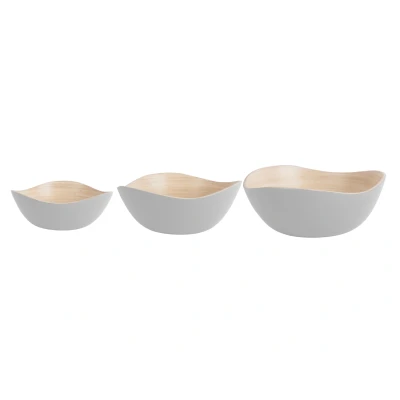 Afbeelding van Present Time Schaal Bowl Set Puro Organic Wit Ø28cm Modern