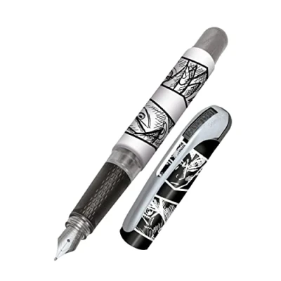 Afbeelding van Online College Manga Inktvulpen voor rechtshandigen, met ergonomische handgreep, medium iridiumveer, standaard inktpatronen, blauwe combipatroon, 1 stuk (1 stuk)