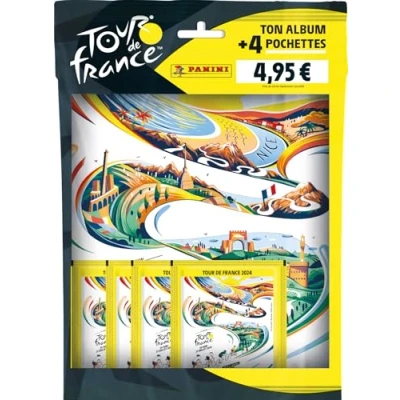 Image de Pack de démarrage Collection officielle Tour France 2024 Contient l&#039;album + 4 Pochettes 5 stickers