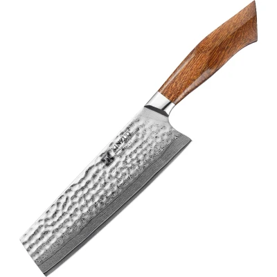 Afbeelding van Professioaneel Nakiri Hakmes Japans Damascus Stal met Poederstalen kern (Hitachi SRS13) Koksmes / Nakirimes Xinzuo B32D Series Extreem scherp en hard (62 64 HRC)