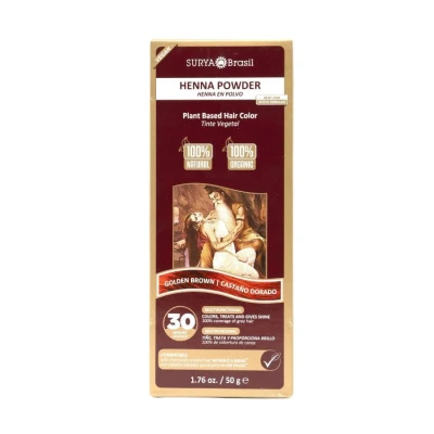Afbeelding van Surya Brasil Henna Haarverf Powder Golden Brown 50G