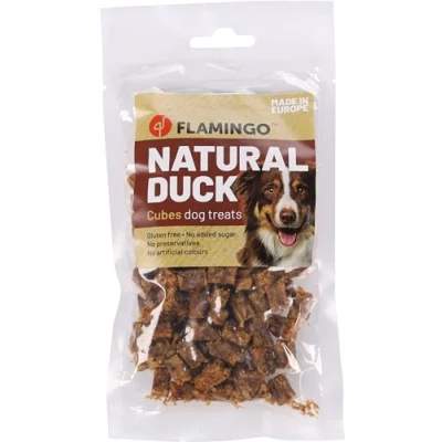 Afbeelding van Flamingo Nature Snack Honden Eend Blokjes 80g 1st 139174