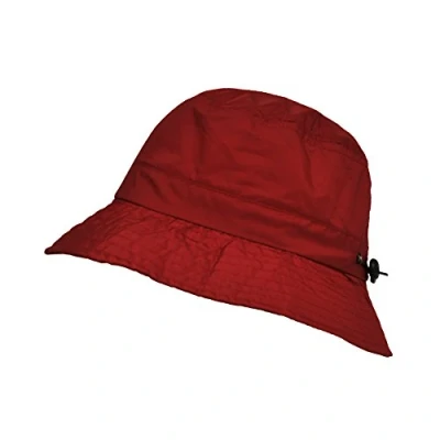 Afbeelding van TOUTACOO, Regenhoed, regenhoed of zomerhoed, zonnehoed, opvouwbaar in zijn geïntegreerde zak, nylonlook katoengevoel, 02 Rood (Regen)