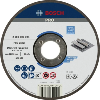 Afbeelding van Bosch Accessories A30 S BF 2608600394 Doorslijpschijf recht 125 mm 1 stuk(s) Metaal