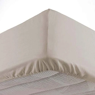 Afbeelding van zachte binnenkant, hoeslaken (140 x 190 cm) Oscar naturel, 100% polyester
