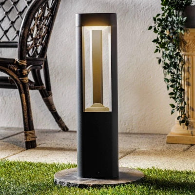 Afbeelding van Lucande LED buitenlamp 1licht Aluminium, polycarbonaat H: 50 cm antraciet Inclusief lichtbron