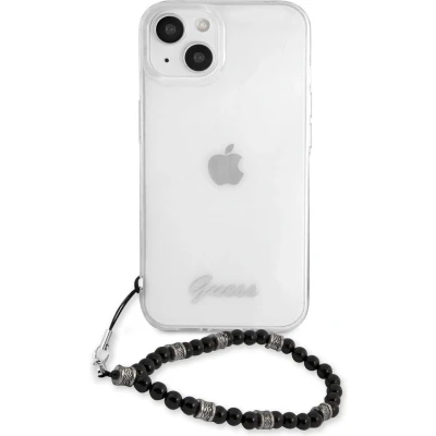 Afbeelding van Guess PC Script Back Case Transparant Geschikt voor Apple iPhone 13 (6.1&quot;) Zwarte Parels