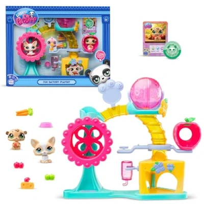 Image de Coffret 2 figurines Bandai Littlest Petshop Fun Factory Playset