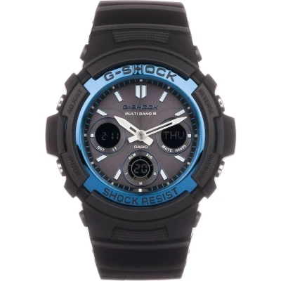 Afbeelding van Casio Gshock Chronograaf, Heren, Maat: One Size, Blauw, zwart