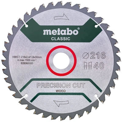 Afbeelding van Metabo Cirkelzaagblad &quot;Precision Cut&quot; HW/CT Ø 216 mm, 40 WZ 5 628060000
