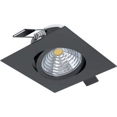 Afbeelding van Richtbare led spot Saliceto vierkant 6w 2700K zwart