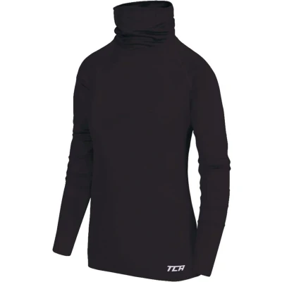 Afbeelding van TCA Meisjes Warm Up Hoge Kraag Thermische Hardloop Top Zwart, 12 14 Jaar