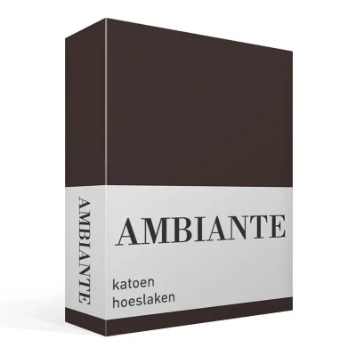 Afbeelding van Ambiante Cotton Uni Hoeslaken Eenpersoons 70x200 cm Brown