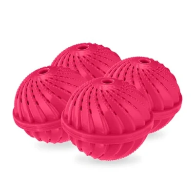 Afbeelding van Relaxdays wasbol set van 4 roze eco wasbal wassen zonder wasmiddel keramisch