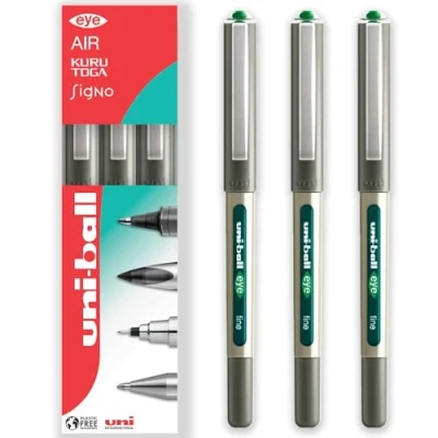 Afbeelding van Uni Ball Eye UB 157 rollerbalpen, medium punt, 0,7 mm, groen, 3 stuks
