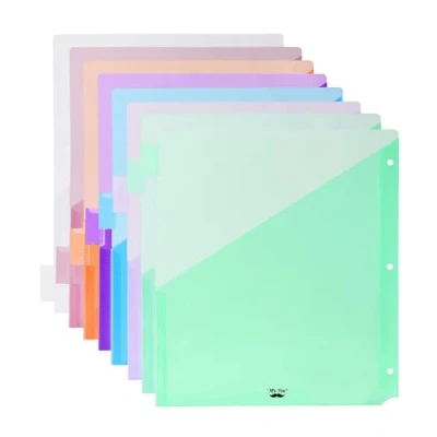 Afbeelding van Mr. Pen 8 stuks maptabbladen met vakken en tabbladen, tabbladen voor 3 ring mappen vakken, scheidingswanden scheidingswanden, kunststof scheiders